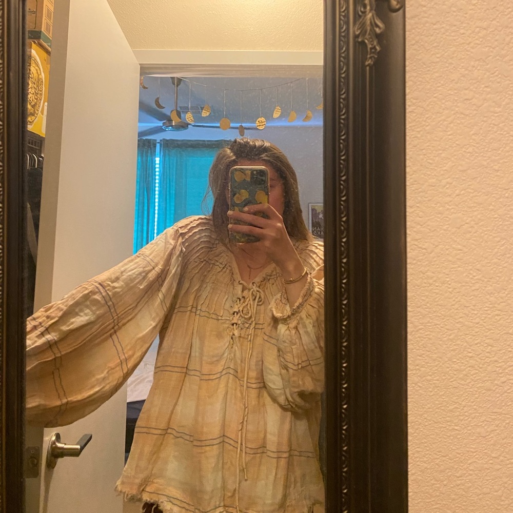 free people flannel blouse